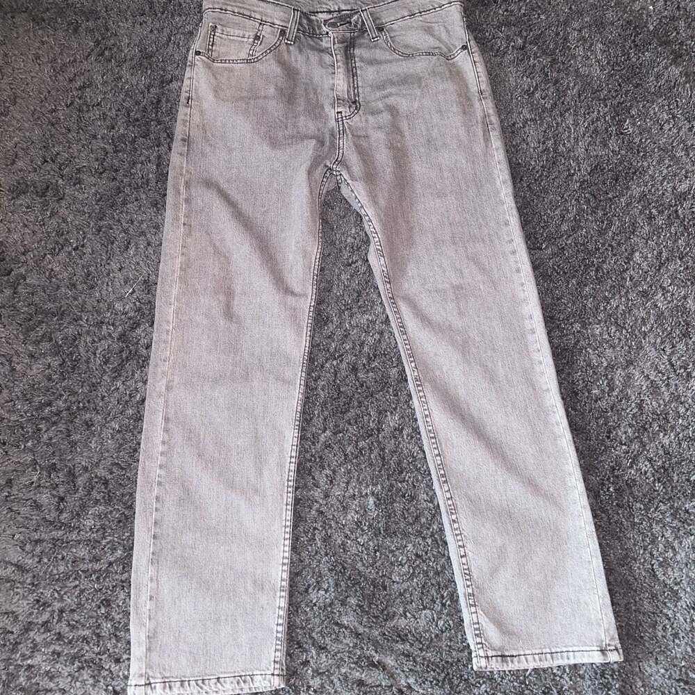 Levi's 505 Regular Fit Straight Leg Grey Jeans W32 L30